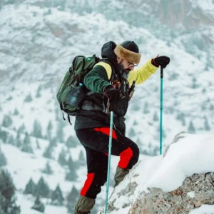 Bastones Trekking Ultra Aluminio verde - par de bastones de trekking con empuñadura ergonómica y correa ajustable, utilizados en escalada invernal